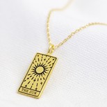 Gold 'The Sun' Tarot Card Pendant Necklace