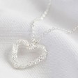 Lisa Angel Ladies' Organic Finish Heart Necklace in Silver