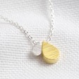 Women's Mother & Baby Double Droplet Necklace in Silver and Gold