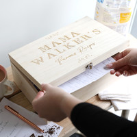 Personalised 'Famous Recipes' Wooden Hamper Box