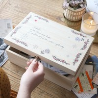 Personalised 'If The Stars Were Kisses' Wooden Hamper Box