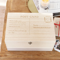 Personalised Postcard Wooden Hamper Box