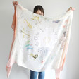 Personalised Lightweight Zodiac Print Scarf with Model