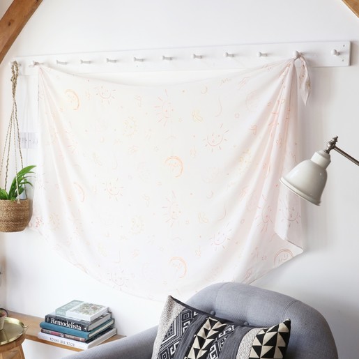 Womne's Personalised Hanging Sun and Moon Scarf in Pink