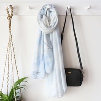Personalised Watercolour Sky Quote Scarf