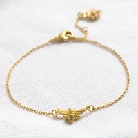Gold Bumblebee and Daisy Bracelet