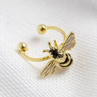 Gold Enamel Bumblebee Ear Cuff