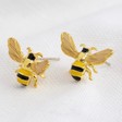 Ladies' Gold and Enamel Bumble Bee Stud Earrings