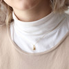 Delicate Tiny Gold Beetle Pendant Necklace on Model