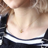 Delicate Tiny Gold Bumblebee Pendant Necklace on Model
