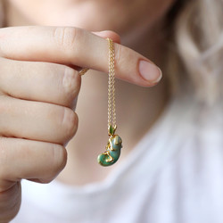Enamel Chameleon Pendant Necklace
