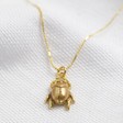 Lisa Angel Ladies' Delicate Tiny Gold Beetle Pendant Necklace