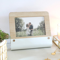 Curved Metal Wooden 6" x 4" Photo Frame