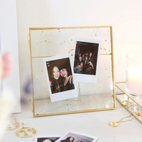 Gold Speckled Glass 4" x 4" Photo Frame