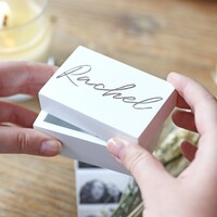 Personalised Engraved Small White Wooden Box