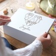 Lisa Angel Engraved Personalised 'Just Can't Wait' Medium White Wooden Box