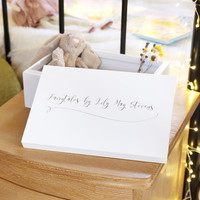 Personalised Medium White Wooden Box