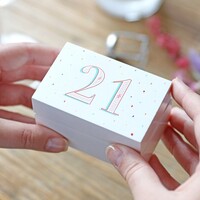 Personalised Number Small White Wooden Box