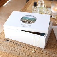 Personalised 'Your Photo' Medium White Wooden Box
