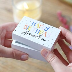Personalised Small White Wooden Birthday Box