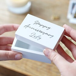 Personalised Small White Wooden Box