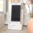 Ladies' White Terrazzo Phone Stand