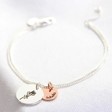 Personalised Silver Birth Flower Double Disc Charm Bracelet