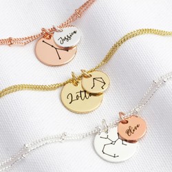 Personalised Constellation Double Disc Charm Bracelet