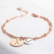 Personalised Rose Gold & Silver Constellation Double Disc Charm Bracelet