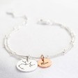 Personalised Silver & Rose Gold onstellation Double Disc Charm Bracelet