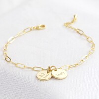 Personalised Double Charm Rectangle Chain Bracelet