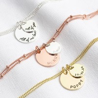 Personalised Double Disc Charm Bracelet