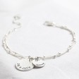 Lisa Angel Silver Personalised Hammered Double Disc Charm Bracelet