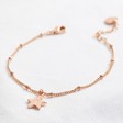 Lisa Angel Ladies' Rose Gold Personalised Star Charms Bracelet