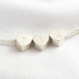 Lisa Angel Hand-Stamped Personalised Sterling Silver Heart Beads Bracelet