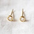 Gold Crystal Studs from Lisa Angel Personalised Wooden Birth Flower Backed Sterling Silver Earrings