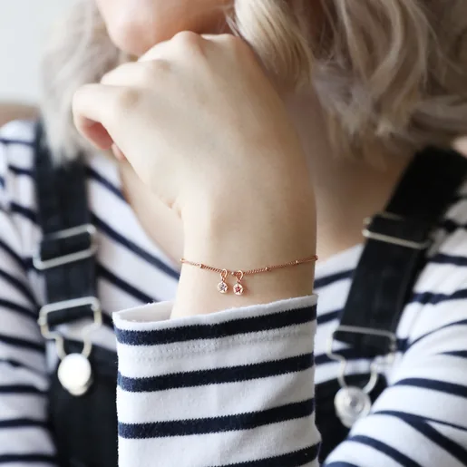 Personalised Birthstone Bracelet on Modelq