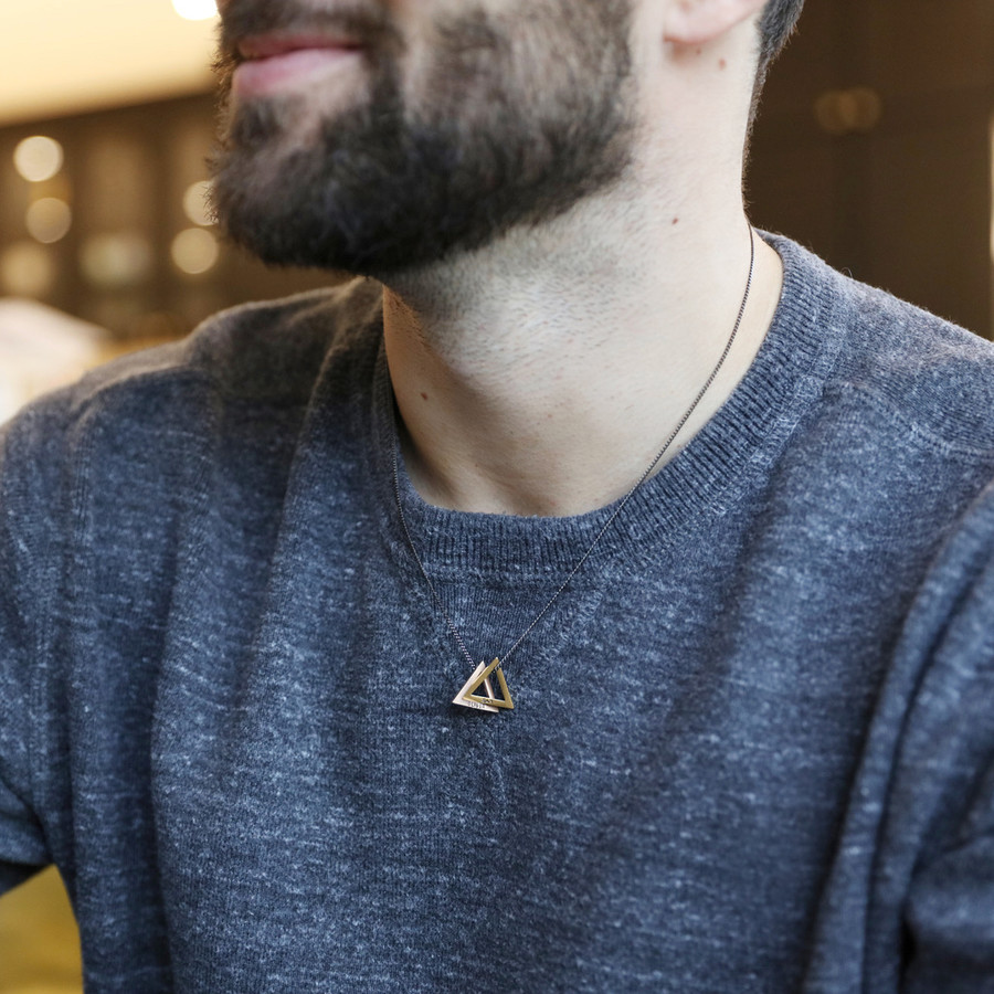 Personalised Men's Triangle Pendant Necklace | Lisa Angel
