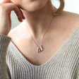 Personalised Initial Shape Bar Necklace on Model