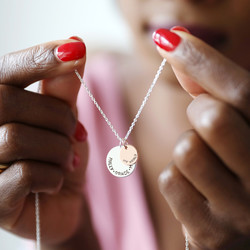 Personalised Sterling Silver Double Disc Pendant Necklace