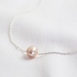 Freshwater Pearl Bead Necklace in Silver