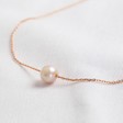 Freshwater Pearl Bead Necklace in Rose Gold