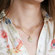 Model Wears Lisa Angel Personalised Charms and Birthstone Necklace