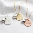 Lisa Angel Ladies' Engraved Personalised Disc and Puffed Heart Charm Necklace