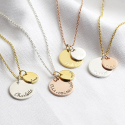 Personalised Double Disc Charm Necklace