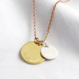 Lisa Angel Ladies' Engraved Personalised Double Disc Charm Necklace