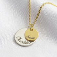 Lisa Angel Delicate Engraved Personalised Double Disc Charm Necklace