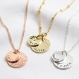 Lisa Angel Ladies' Personalised Hammered Double Disc Charm Necklace