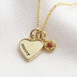Lisa Angel Gold Personalised Heart and Birthstone Charm Necklace