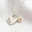 Lisa Angel Silver Personalised Heart and Birthstone Charm Necklace